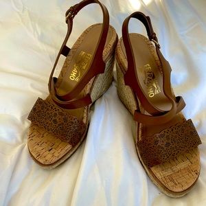 Never worn Ferragamo wedges